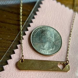 Gold Bar Heart Cutout Necklace